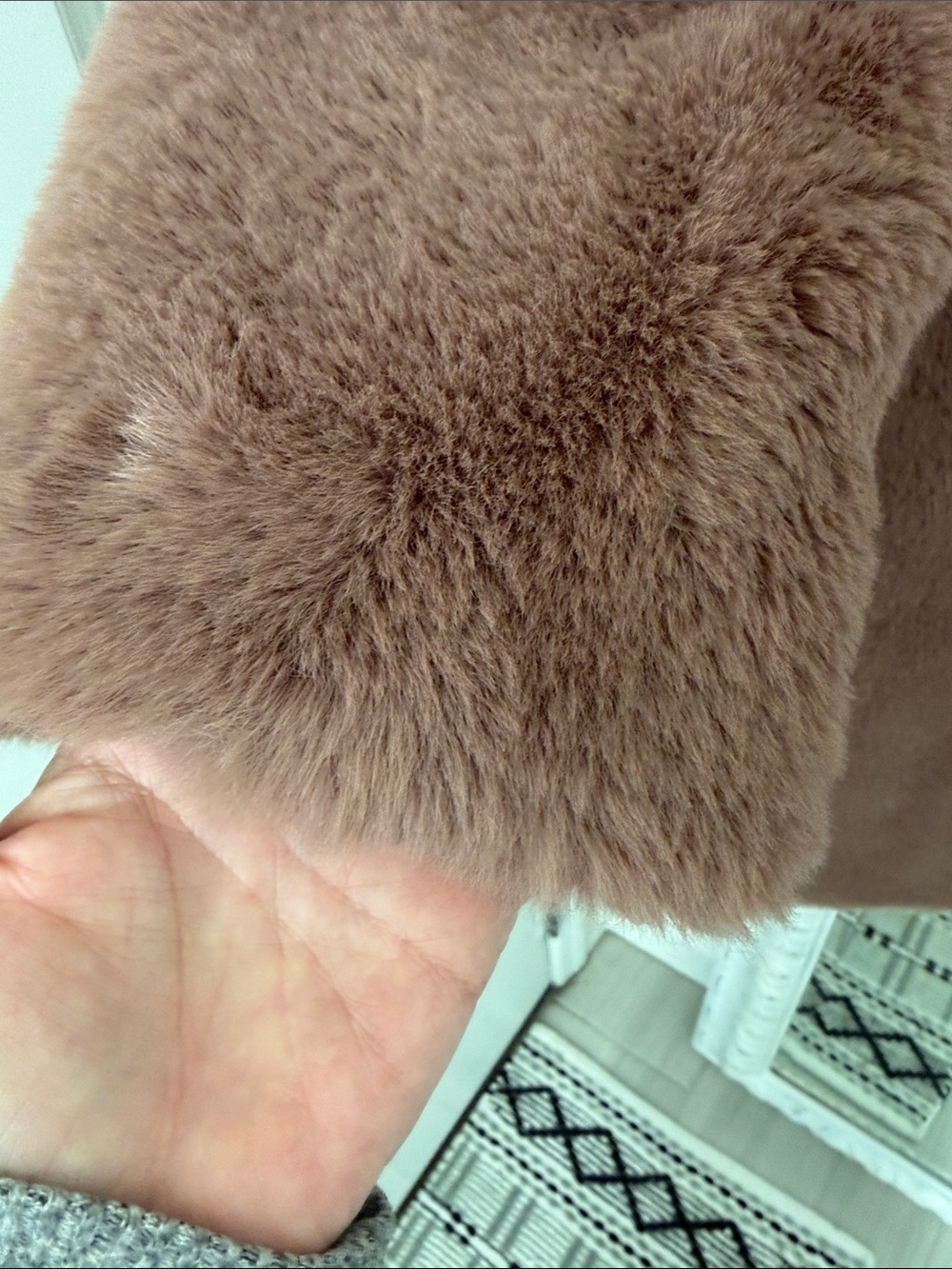 BCBGMAXAZRIA Dusty Rose Teddy Faux Fur Coat - Picture 5 of 13